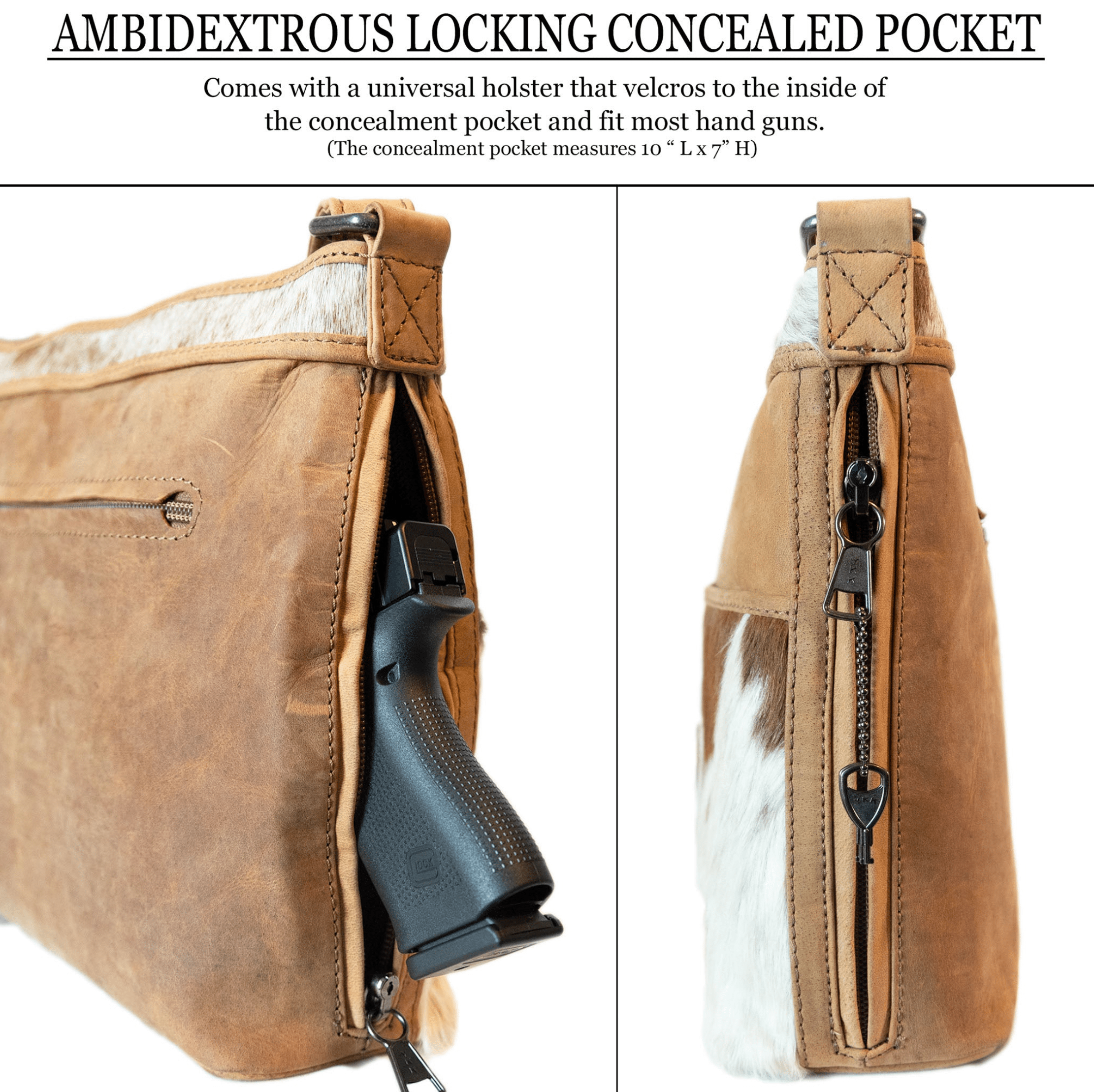 Conceal Carry Diana Crossbody by UC Leather, Soft Leather Shoulder Bag, Women’s Gun Bag, Stylish Western Purse