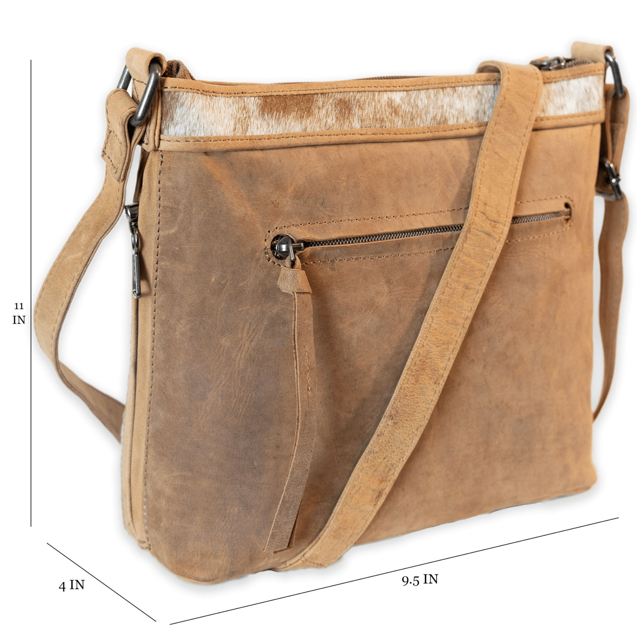 UC Leather Diana Crossbody, Concealed Carry Purse, Soft Leather Gun Bag for Women, Unique Hide Purse