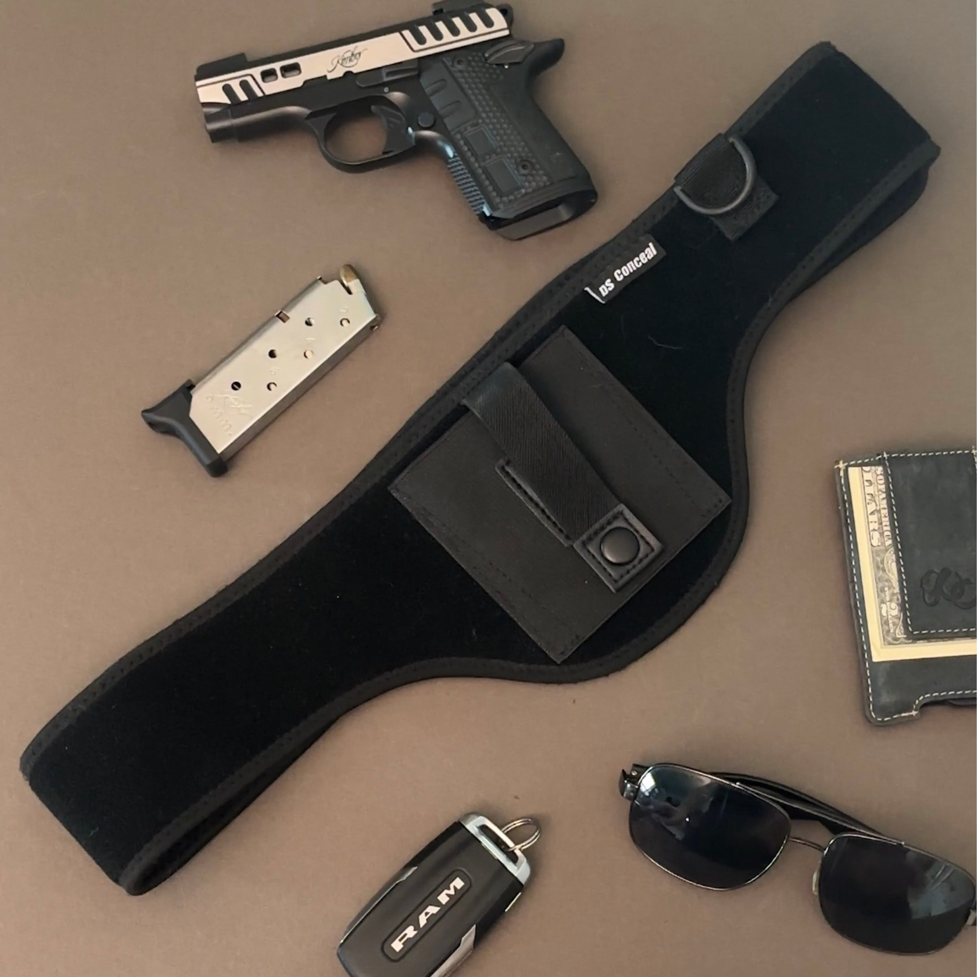 DS Conceal Fast Draw Gun Holster, Unisex Belly Band, Tactical Gear, Seller Approved, Drop Ship Available