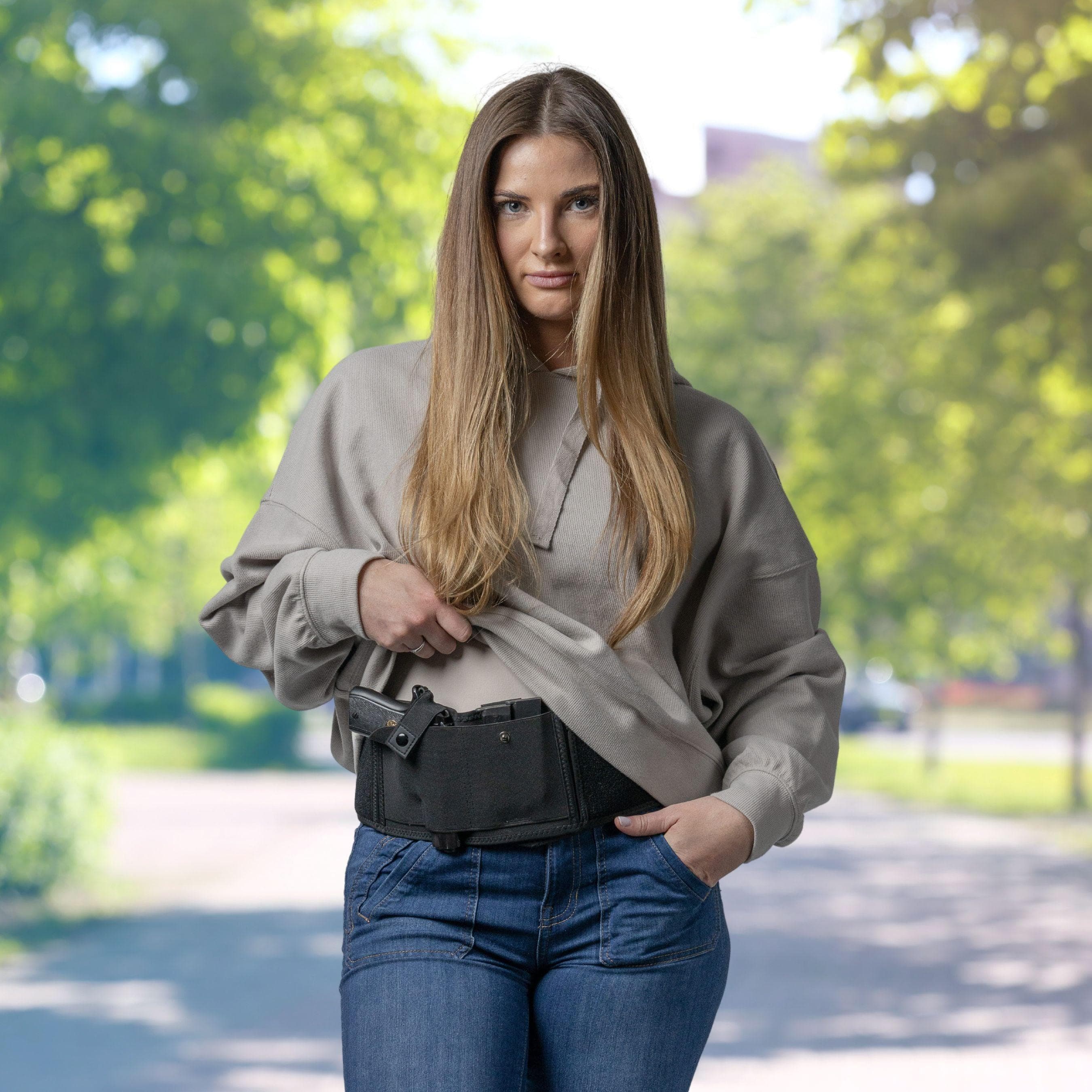 Belly Band Holster by Lady Conceal, Secure Gun Carry, Fast Draw, Drop Shipping Ready, Firearm Instructor Use, Conceal Carry Dealer