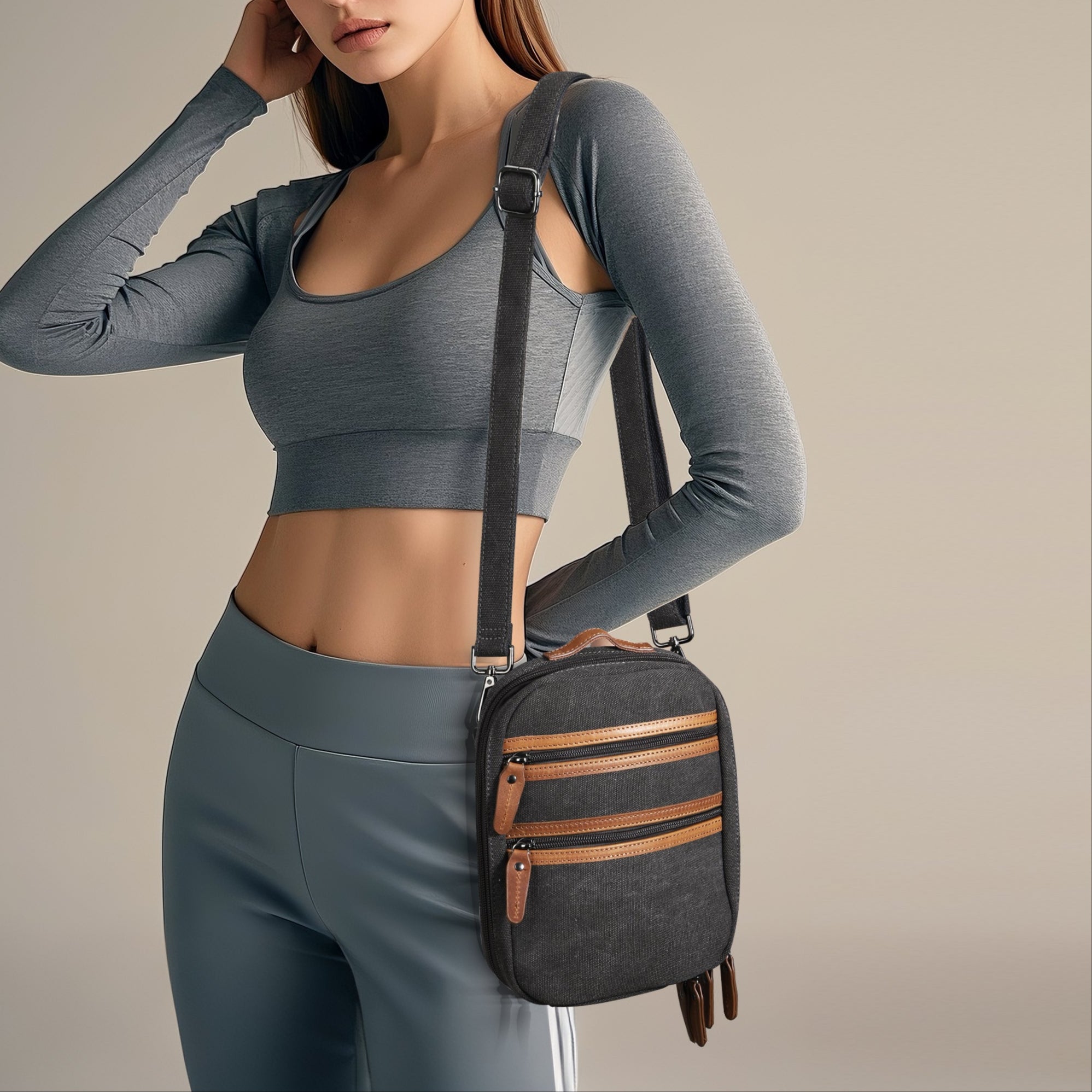Concealed Carry Unisex Jax Canvas Crossbody by DS Conceal