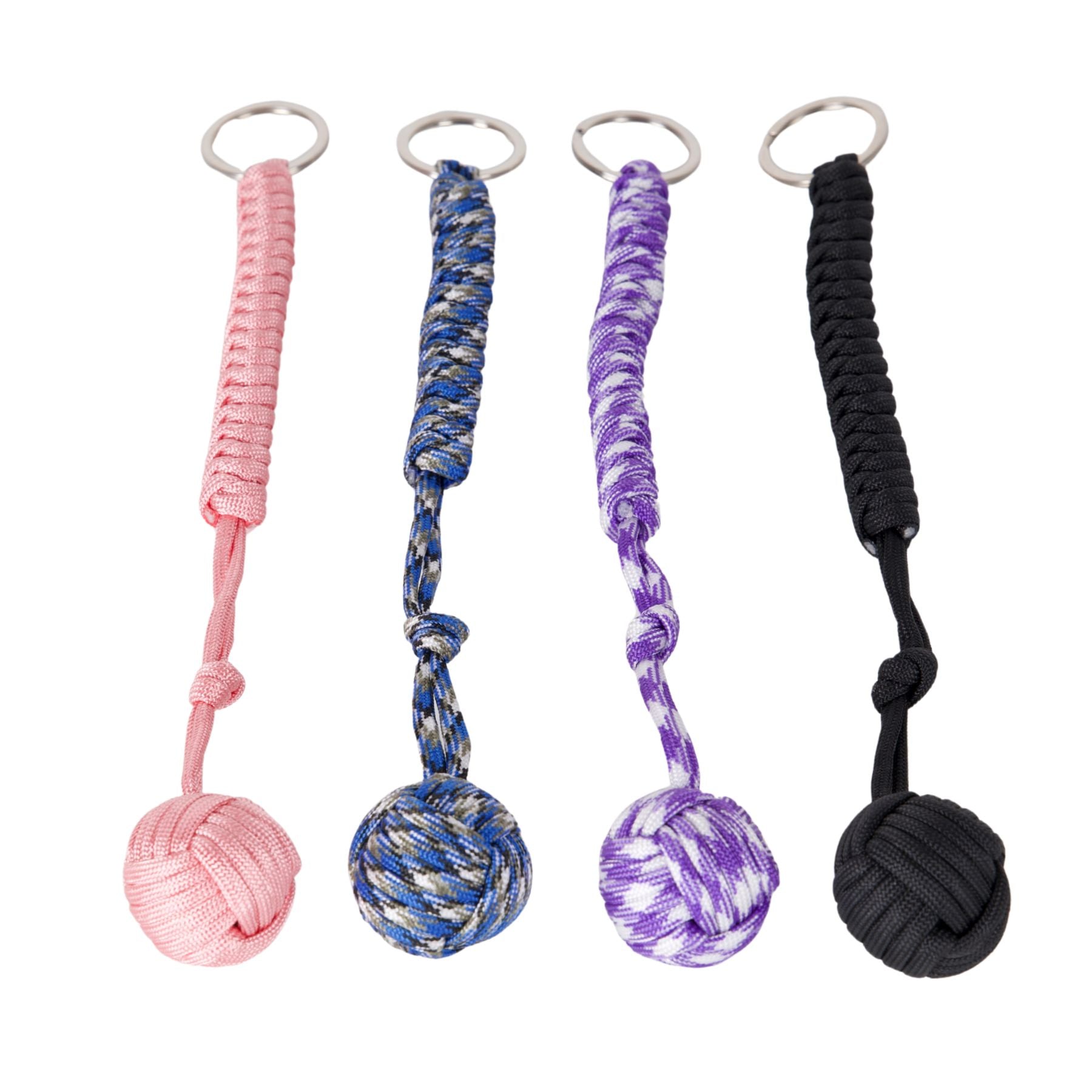 Everyday carry Monkey Fist keychain wrapped in military 550 paracord with steel impact core – Lady Conceal wholesale dealer item