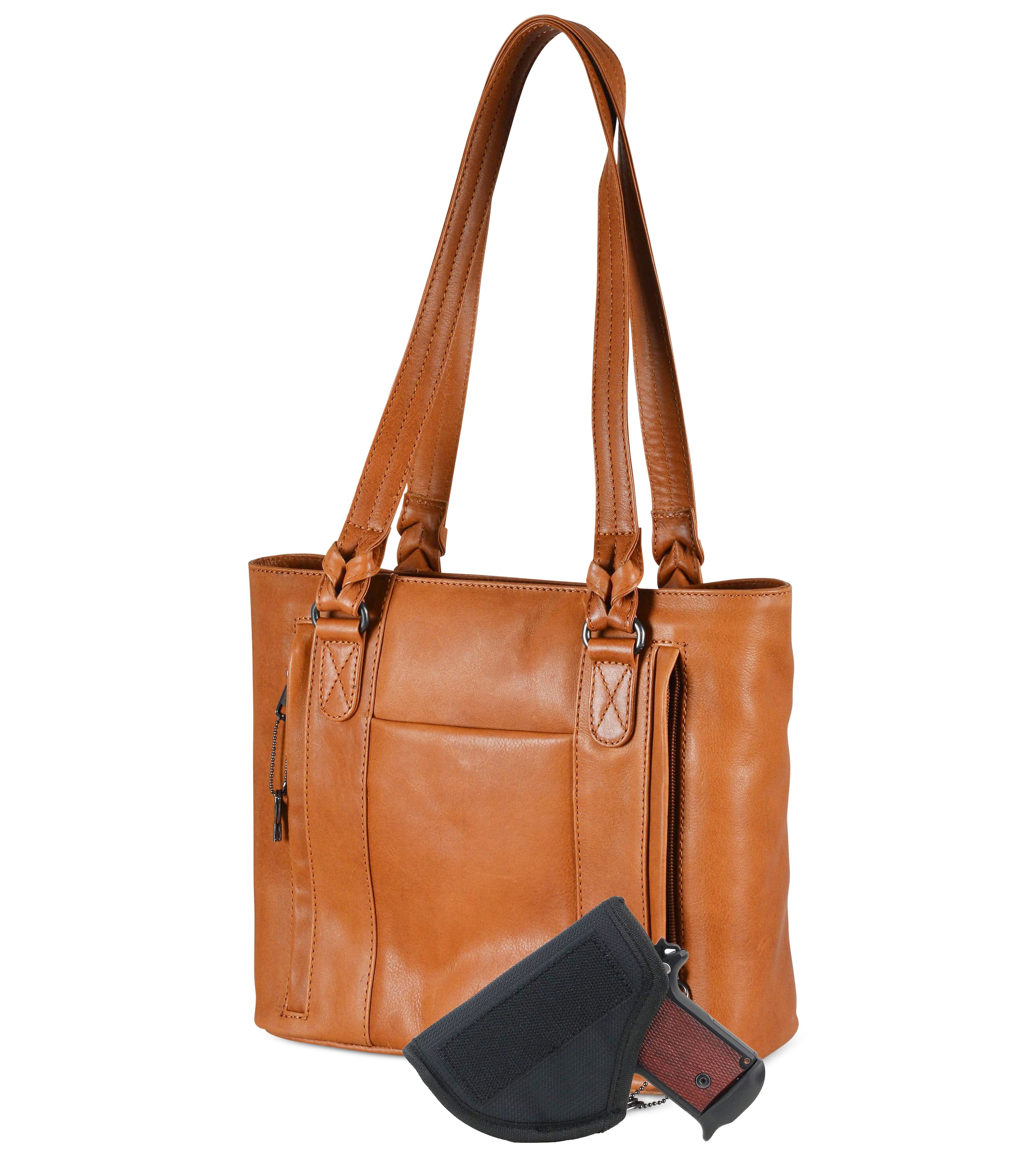 oncealed Carry Peyton Leather Tote for Women Lady Conceal -  YKK Locking & Universal Holster -  Designer Luxury Leather Carry Handbag -  carry Handbag for gun carry -  Unique Tote gun Handbag -  designer backpack purse -  designer purse sale -  designer purse sales -  womens designer purse sale -  Peyton Leather Tote -  designer lady purse concealed carry gun Handbag -   concealed carry Handbag for woman-  Easy Conceal Carry and Draw Purse - 