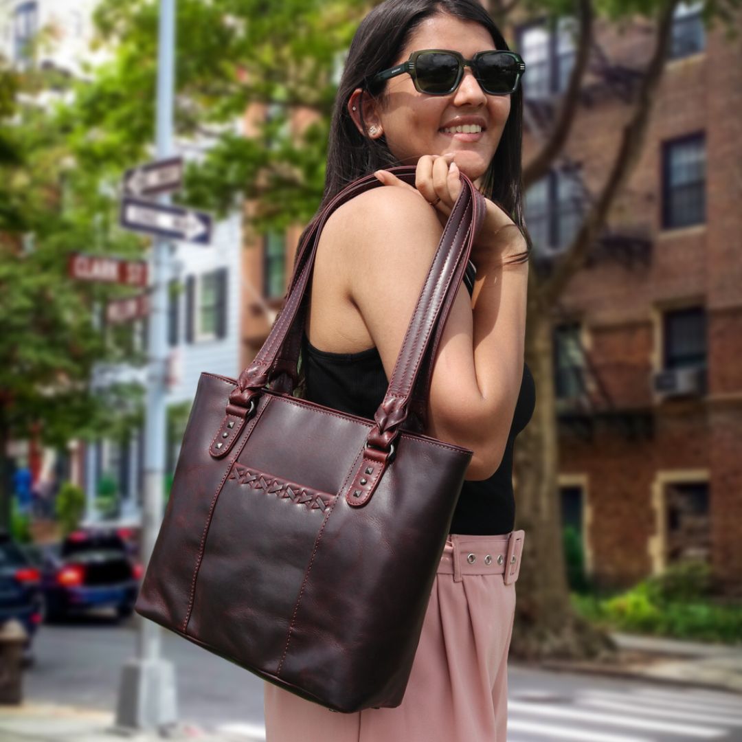 Concealed Carry Peyton Leather Tote for Women by Lady Conceal