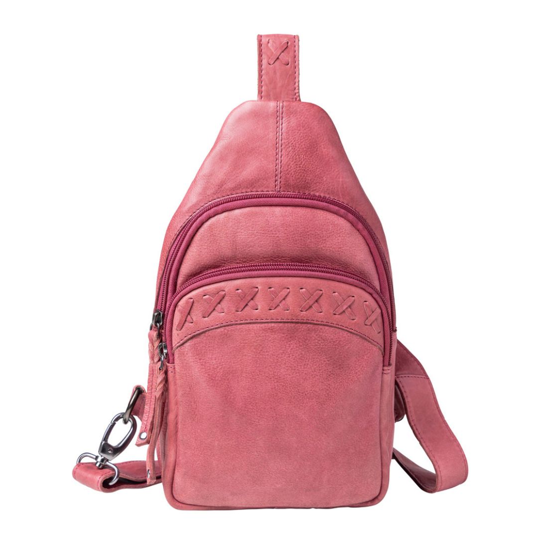 Concealed Carry Unisex Taylor Sling Leather Backpack by Lady Conceal
