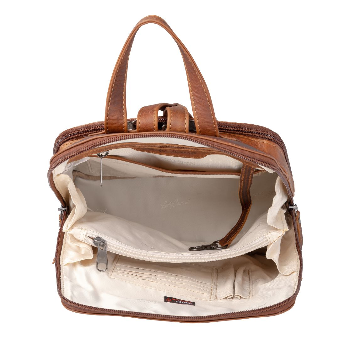 Concealed Carry Jayden Leather Backpack by Lady Conceal