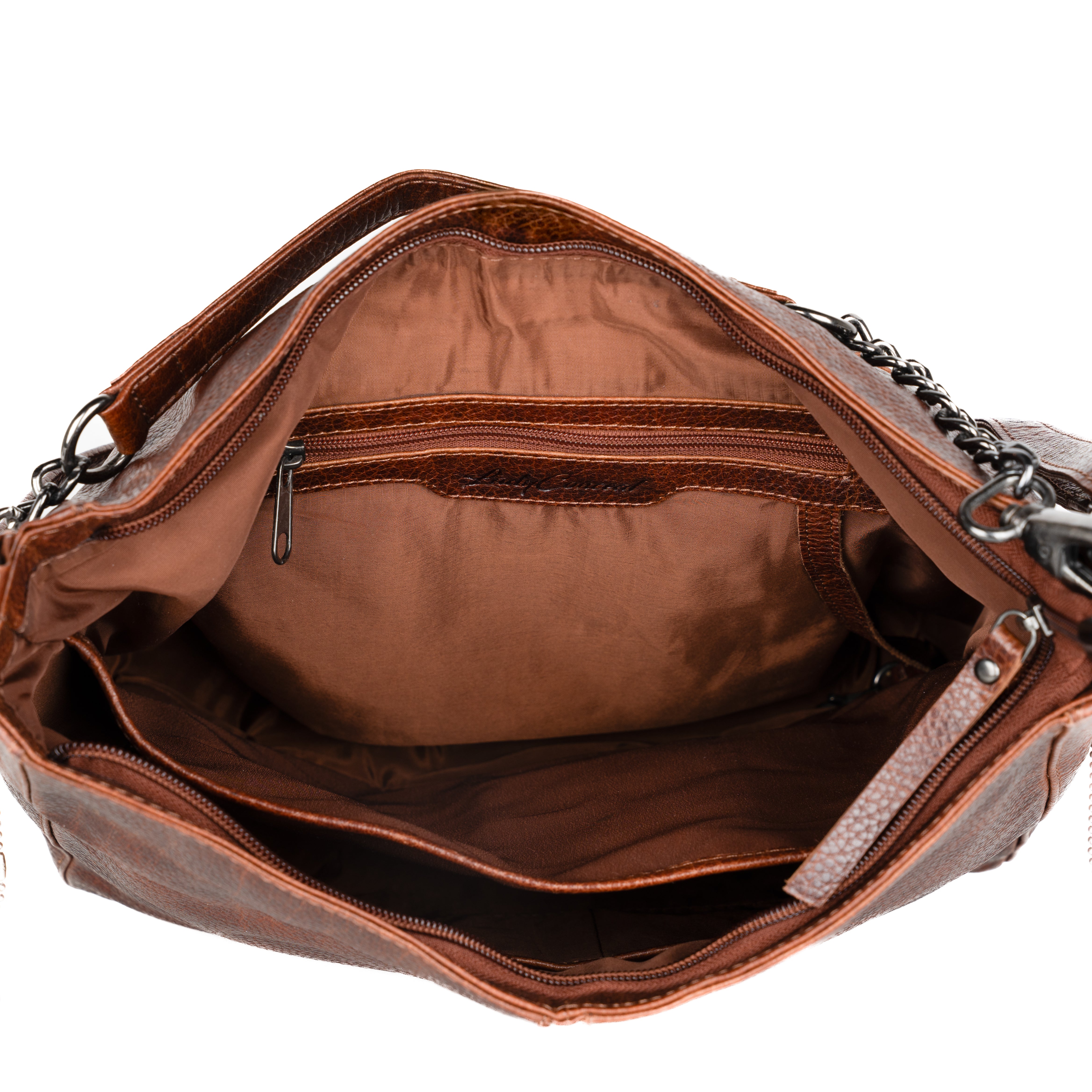 Lady Conceal Ava Concealed Purse – Locking YKK Zippers, Holster, and Two-Section Interior Storage