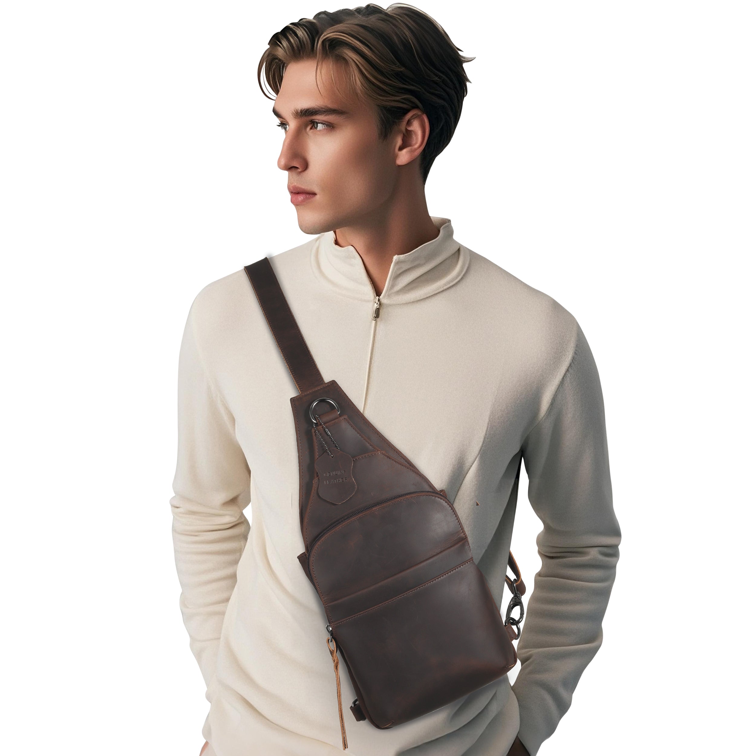 Concealed Carry Unisex Dakota Leather Sling by Lady Conceal